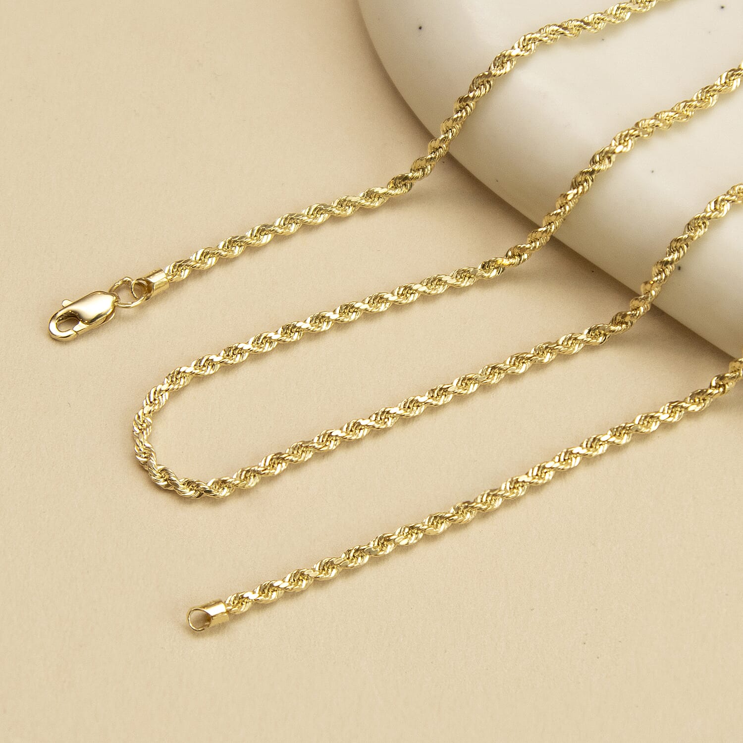 Diamond Cut Rope Chain 18 Inch in 9K Yellow Gold 7581056 2