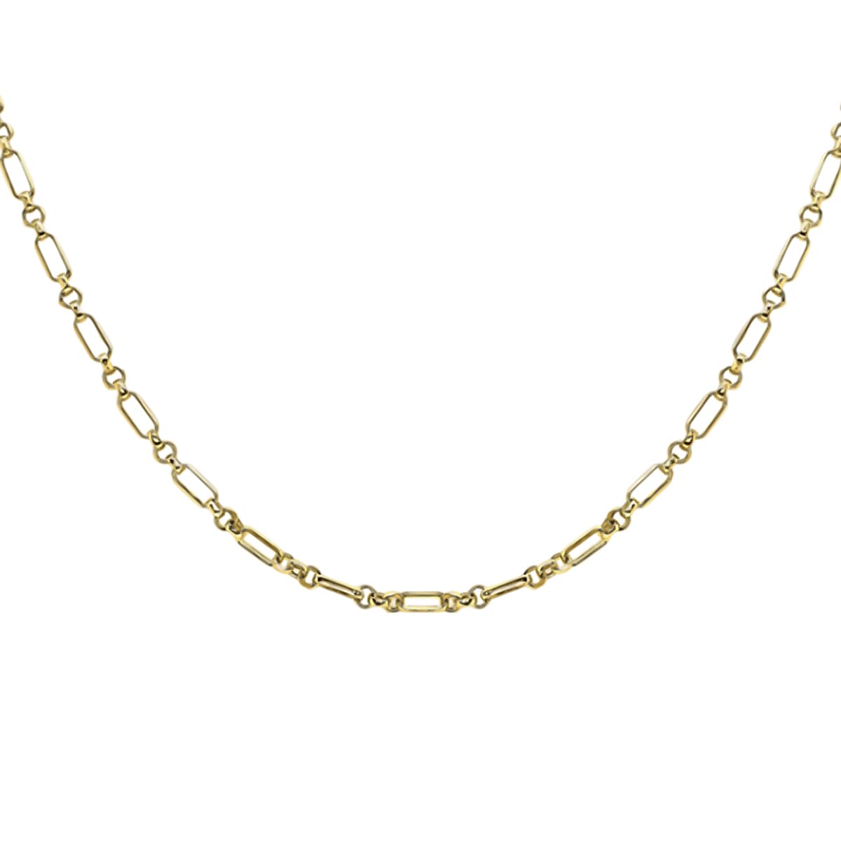 9K Yellow Gold Figaro Belcher Chain (Size - 18) 7766541 1
