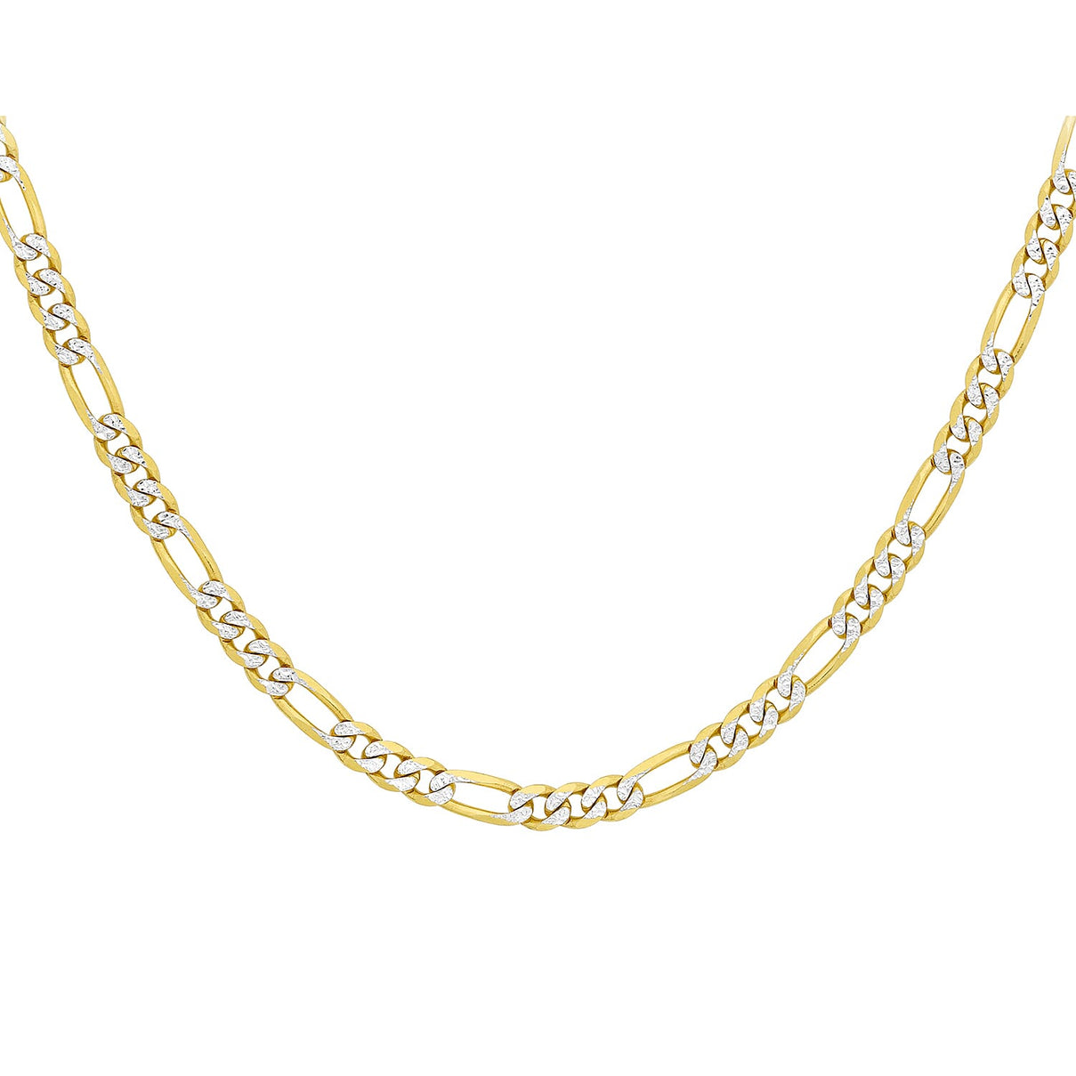 2.9mm Figaro Chain 18 Inch in 9K 2 Colour Gold 7586082 6