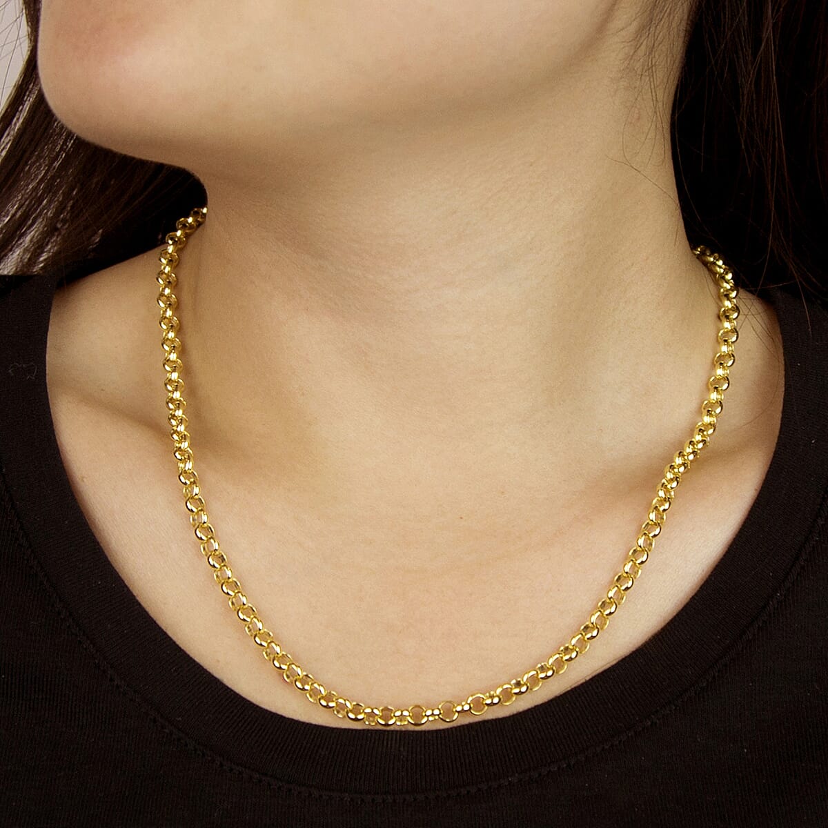Round Belcher Chain 18 Inch in 9K Yellow Gold 7578941 1