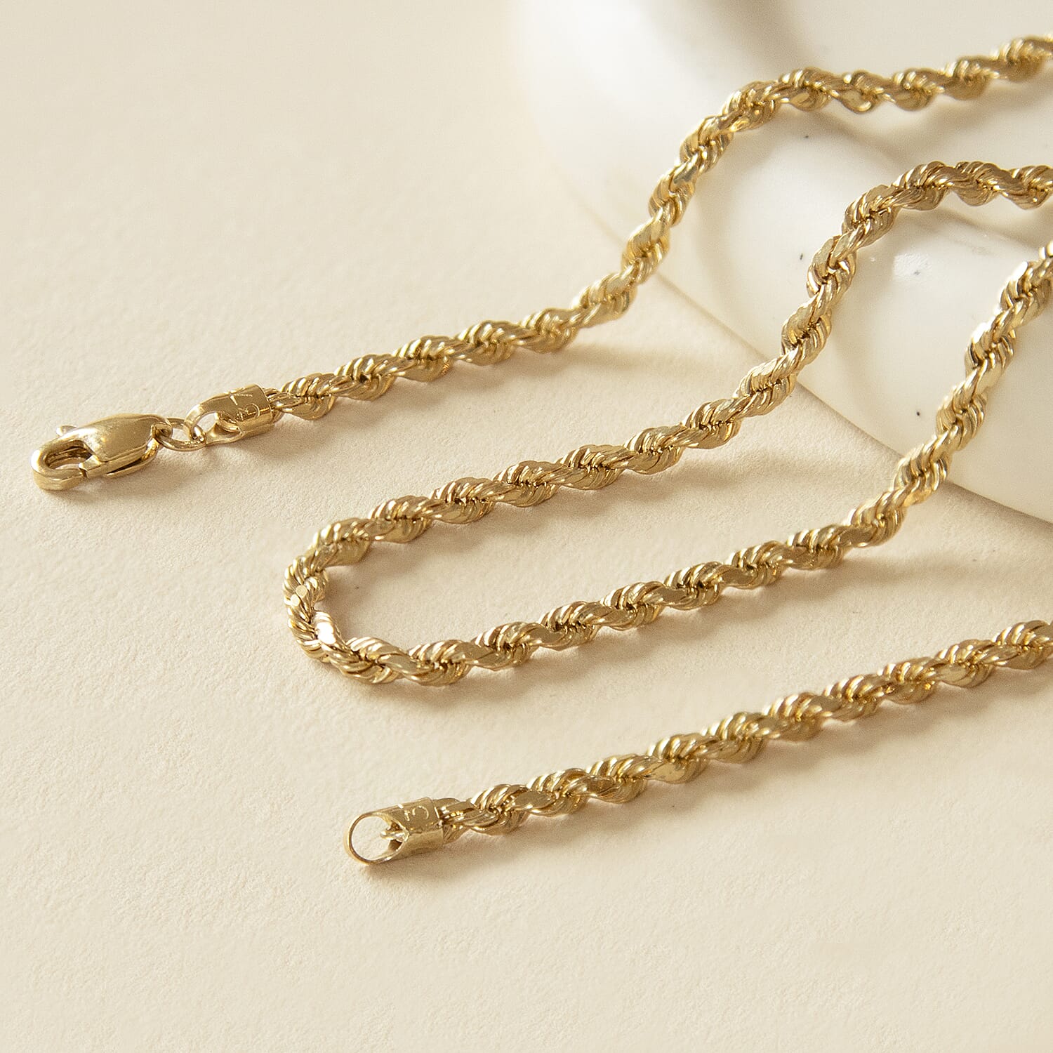 Diamond Cut Rope Chain 18 Inch in 9K Yellow Gold 7581537 2