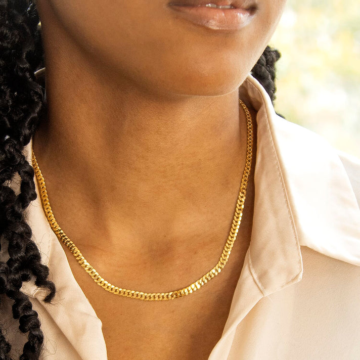 Diamond Cut 4.3mm Round Link Curb Chain 18 Inch in 9K Yellow Gold 7578133 2