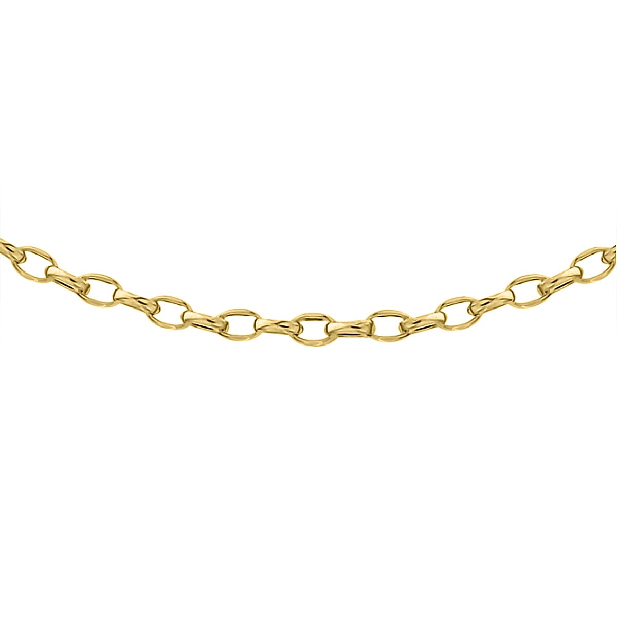 9K Yellow Gold Oval Diamond Cut Belcher Chain (Size - 20) 7747554 0