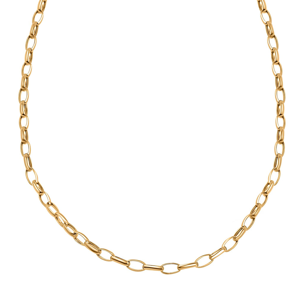 One Time Deal-Italian Made- 9K Yellow Gold Diamond Cut Belcher Necklace (Size - 20)