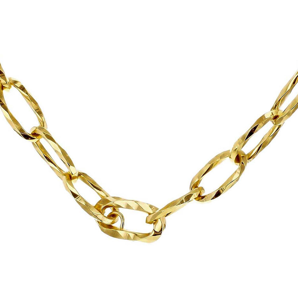 9K Yellow Gold 6.5mm Diamond Cut Hidden Clasp Belcher Chain 20 Inch 7337089 2