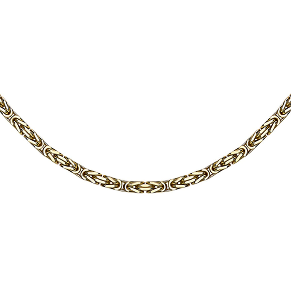 JCK Vegas Close Out- 9K Yellow Gold Handmade Byzantine Necklace (Size - 20), Gold Wt. 14.00 Gms