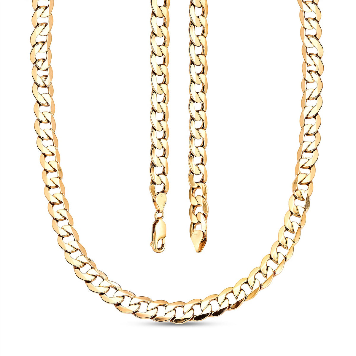 9K Yellow Gold 7.9 MM Curb Chain With Lobster Clasp 20 Inch Diamond Cut 7763740 3