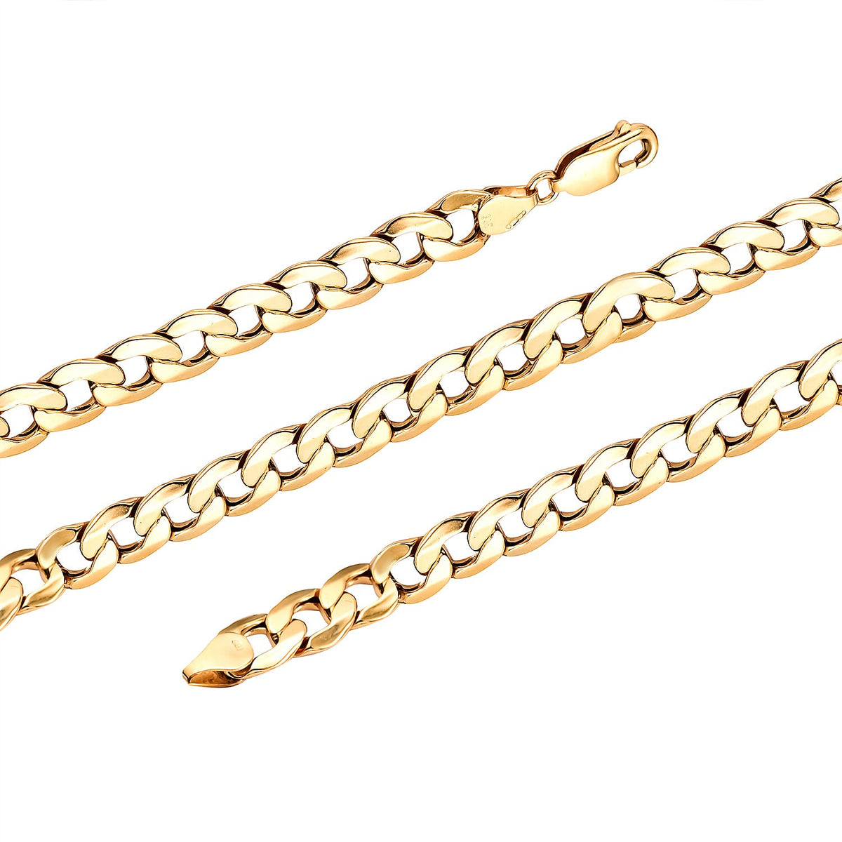 9K Yellow Gold 7.9 MM Curb Chain With Lobster Clasp 20 Inch Diamond Cut 7763740 4