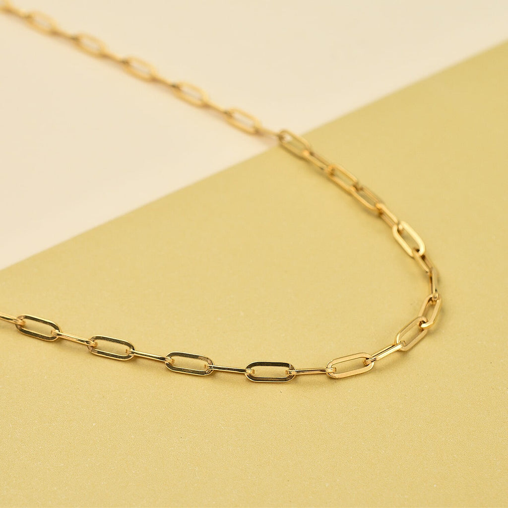 Hatton Garden - 9K Yellow Gold Paperclip Chain (Size - 20 Inch)