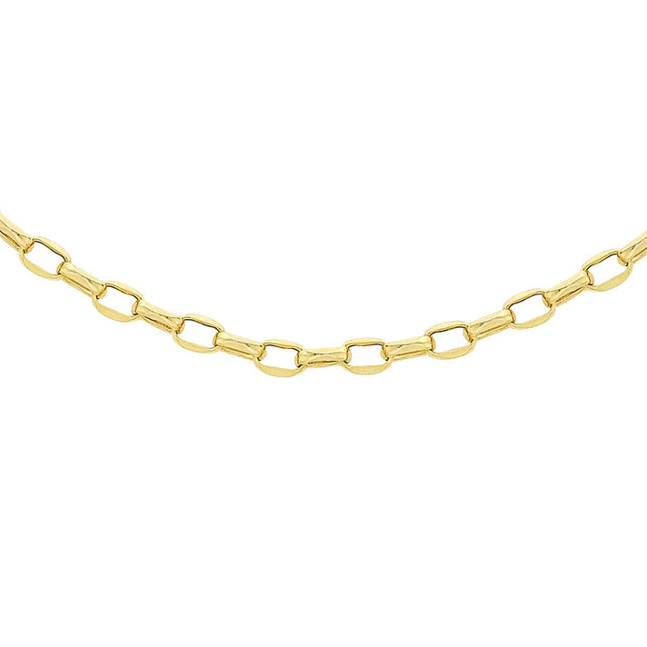 Diamond Cut Oval Belcher Chain 20 Inch in 9K Yellow Gold 7578959 1