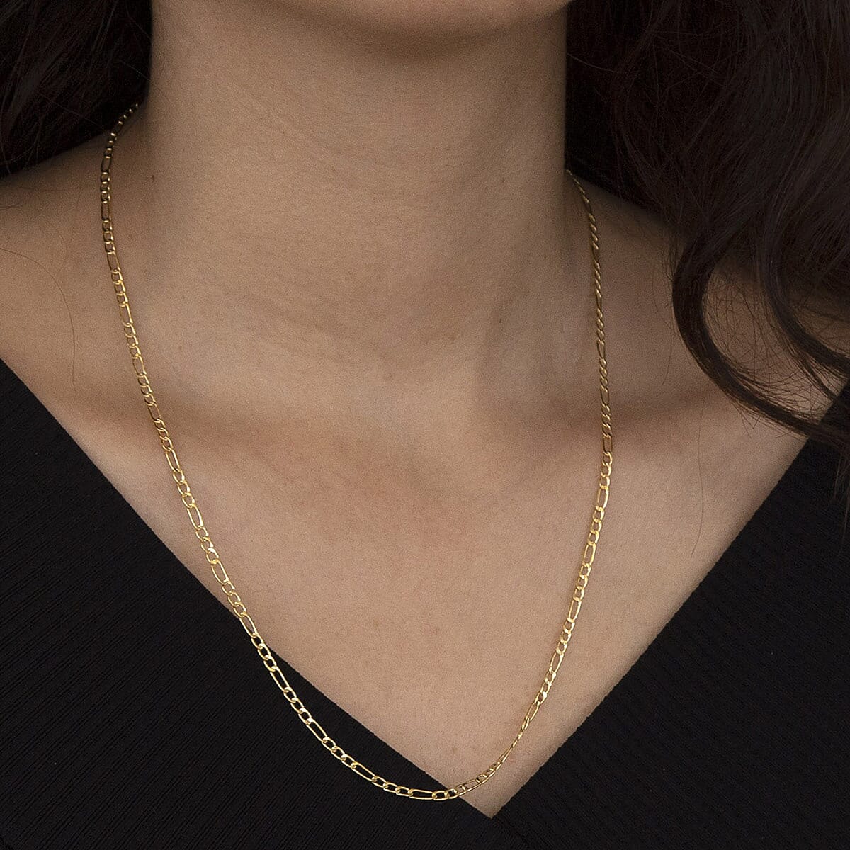 Figaro Chain 20 Inch in 9K Yellow Gold 7579672 1