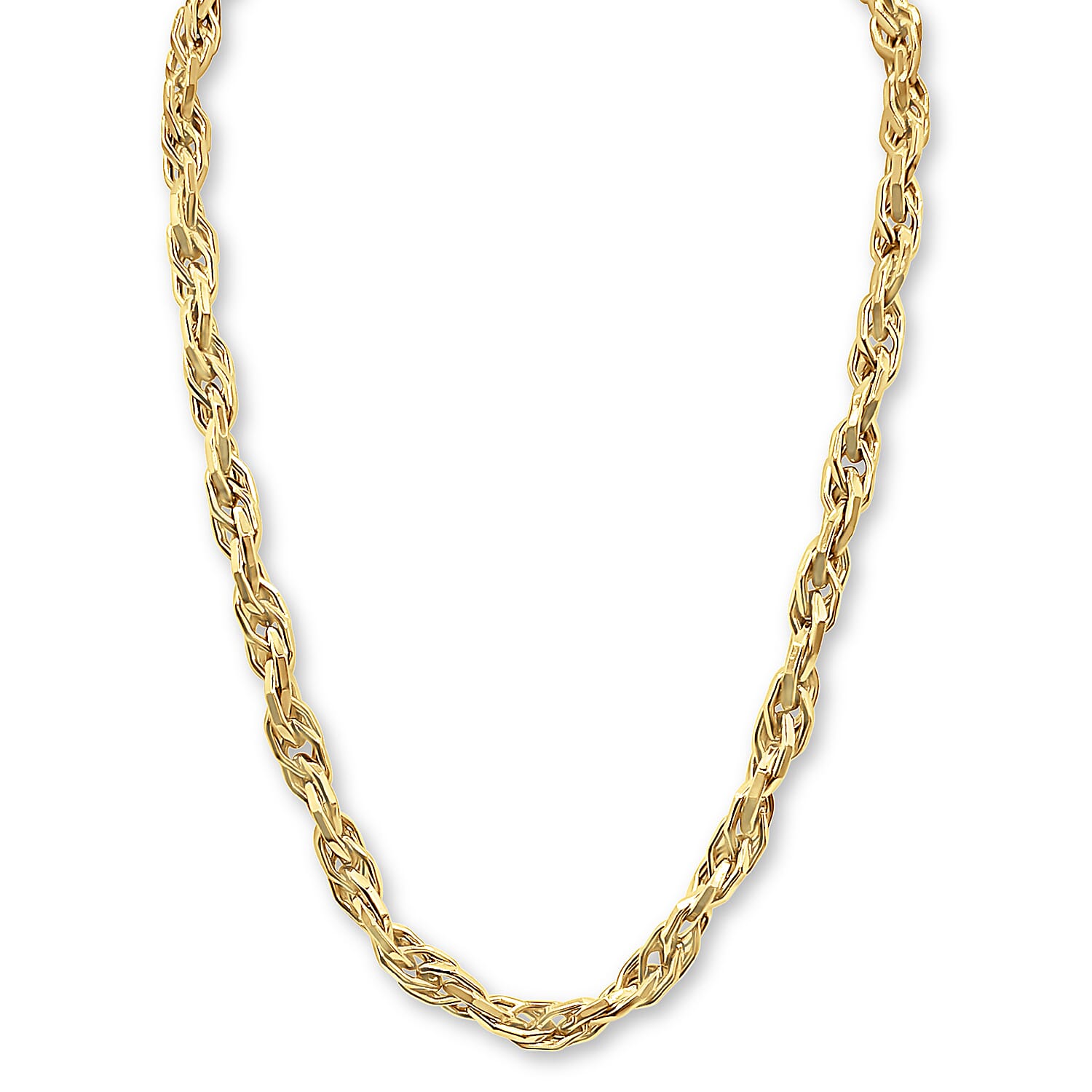 5th Avenue Closeout Deal - 9K Yellow Gold Twisted Hexagonal Link Necklace (Size - 20) 7861494 0