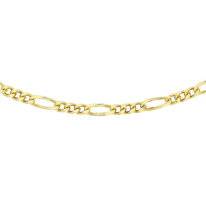 Diamond Cut Figaro Chain 20 Inch in 9K Yellow Gold 7579416 1