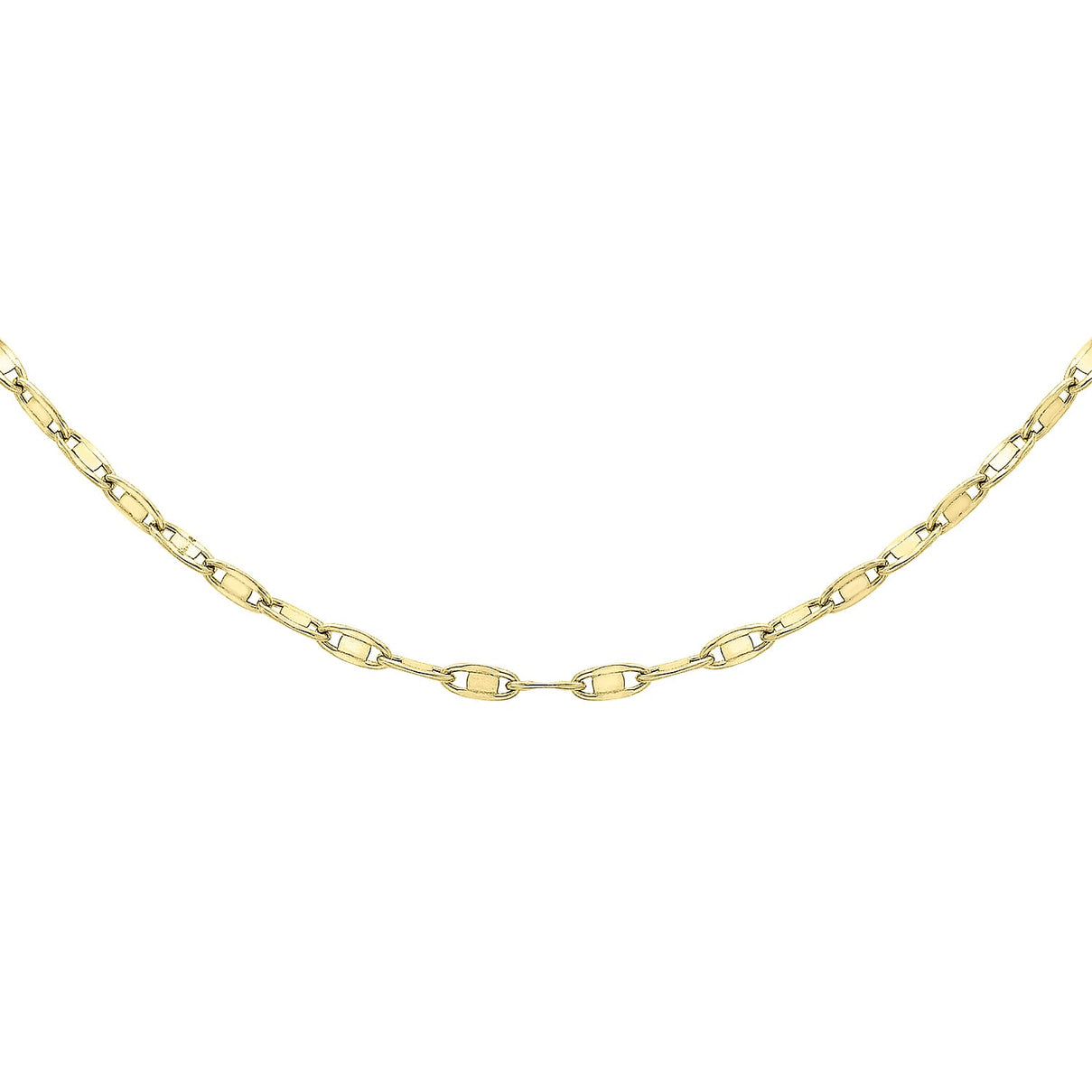 9K Yellow Gold Flat Oval Link Chain 20 Inch 7329911 0
