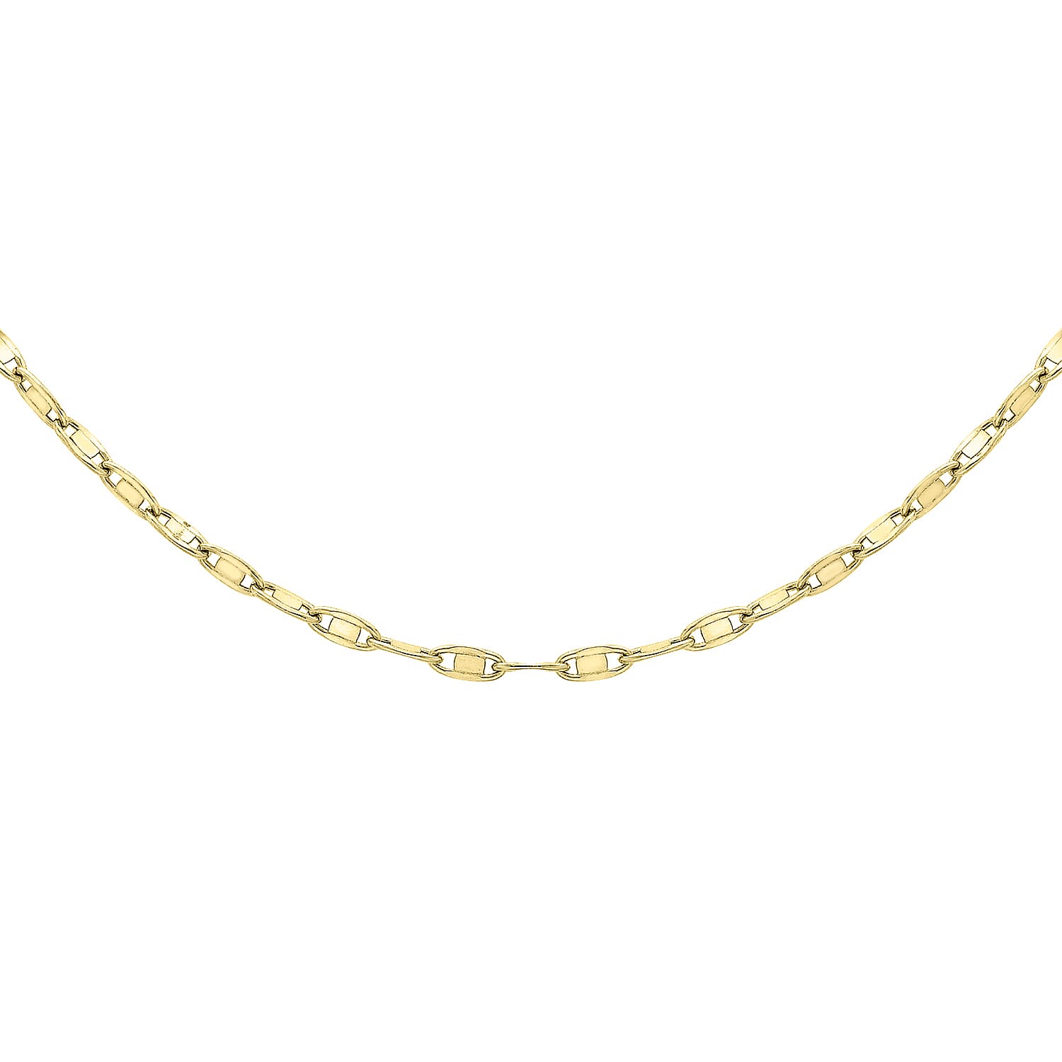 9K Yellow Gold Flat Oval Link Chain 20 Inch 7329911 0