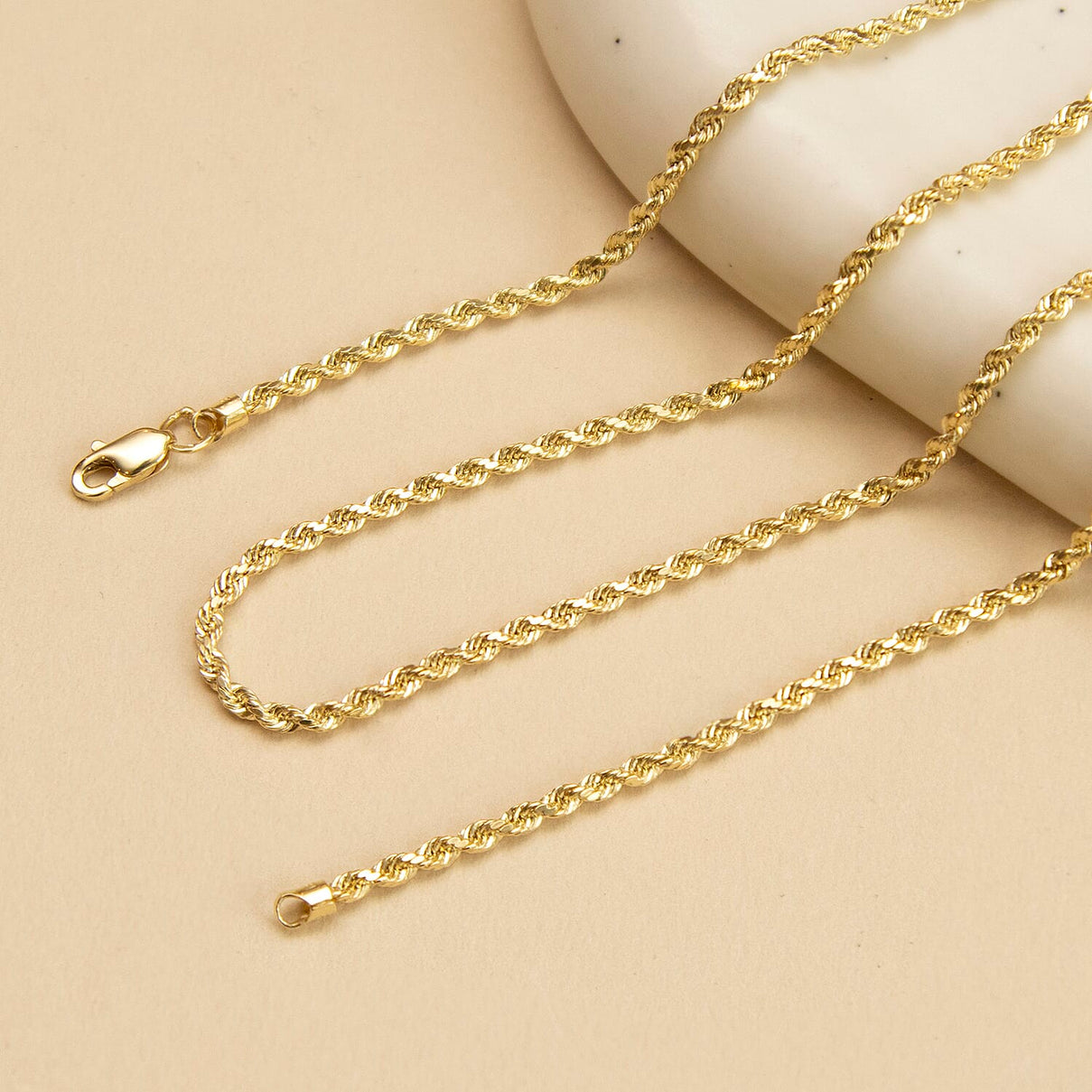 Diamond Cut Rope Chain 20 Inch in 9K Yellow Gold 7581512 2