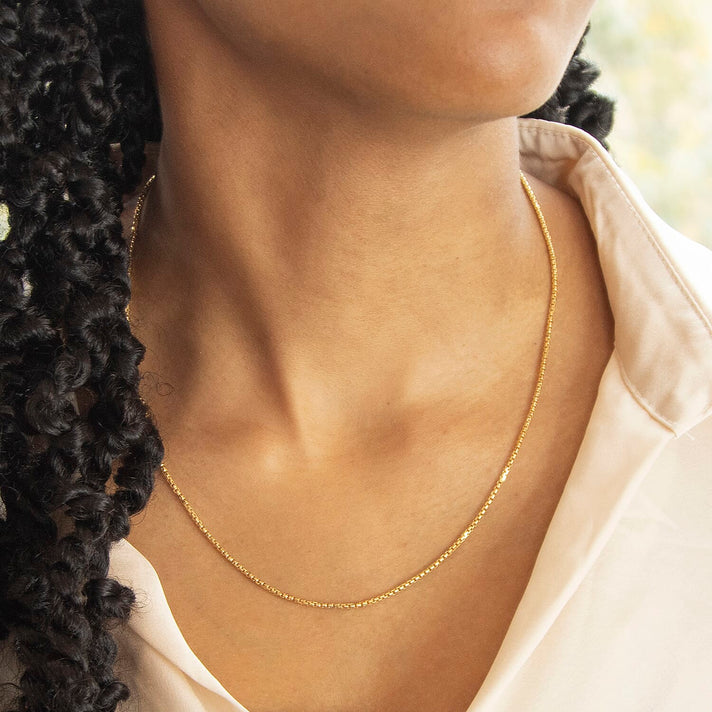 Diamond Cut Box Belcher Chain 20 Inch in 9K Yellow Gold 7579374 2