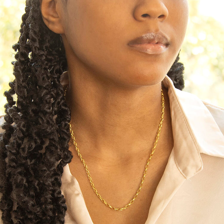 Oval Belcher Chain 20 Inch in 9K Yellow Gold 7579019 2