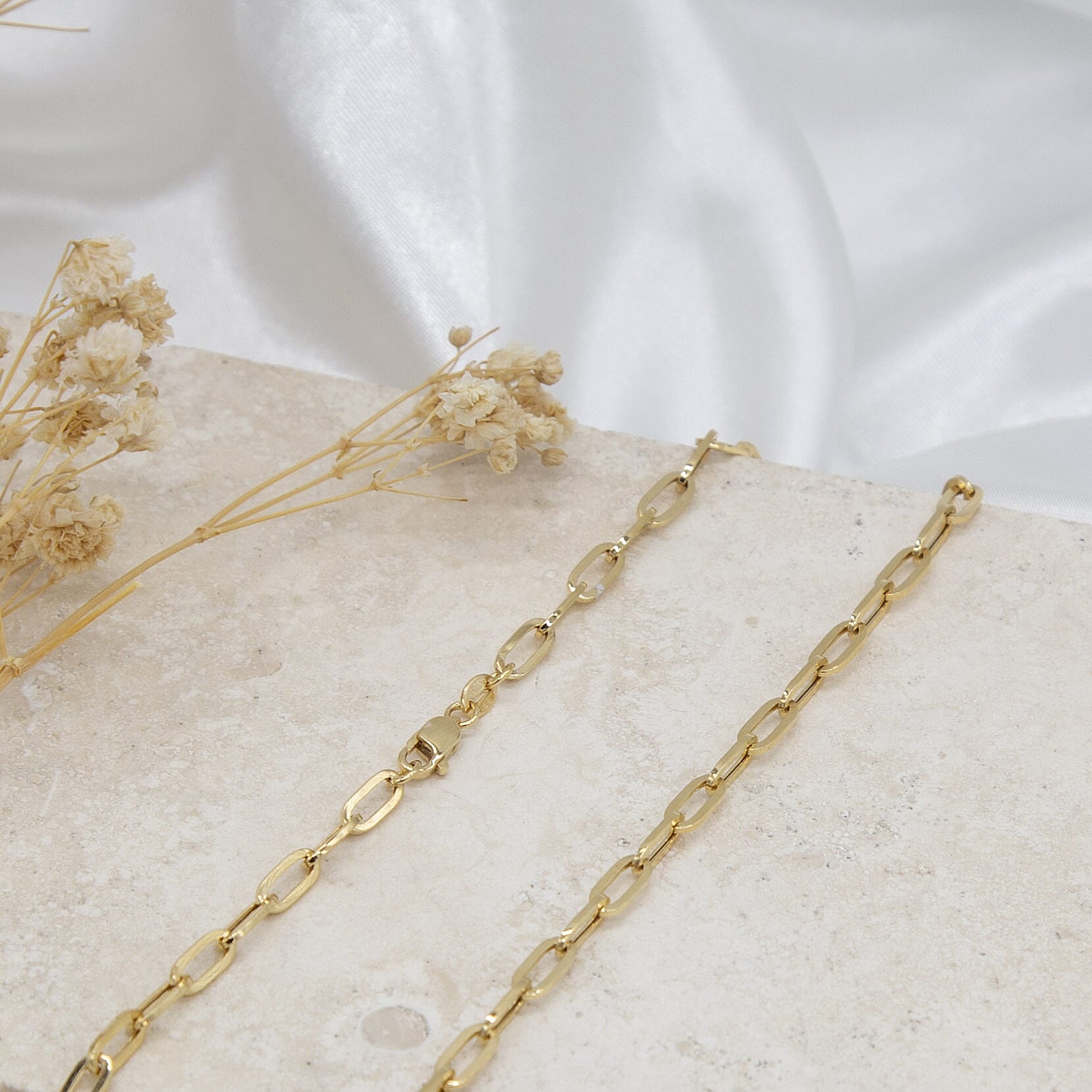 3.5mm Paper Chain 20 Inch in 9K Yellow Gold 7580835 4
