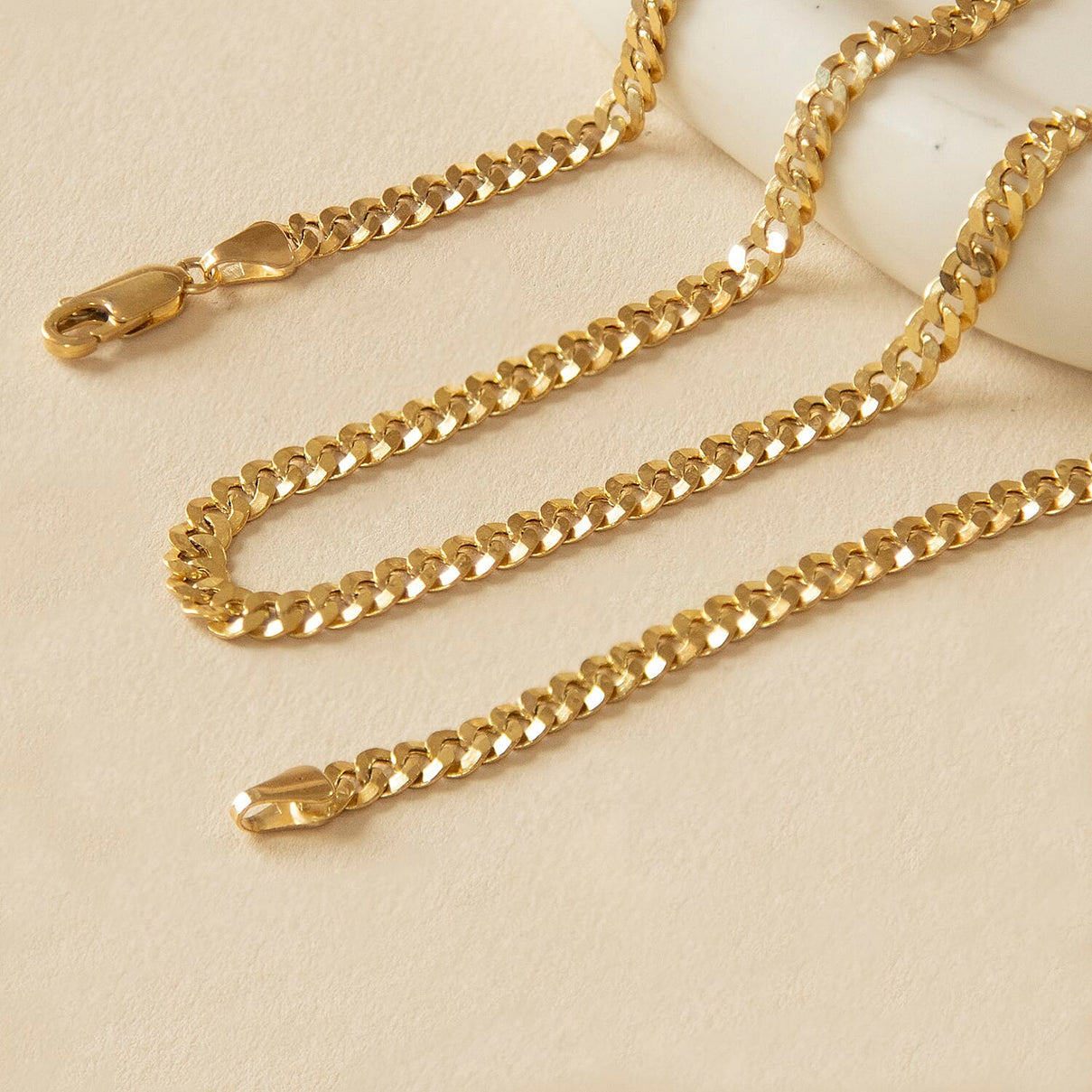Diamond Cut 4.3mm Round-Link Curb Chain 20 Inch in 9K Yellow Gold 6.4g 7578167 2
