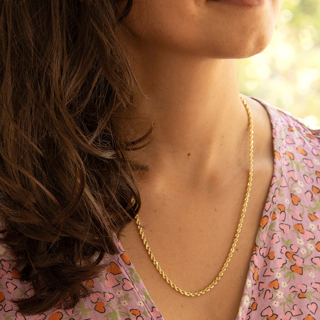 Diamond Cut Rope Chain 20 Inch in 9K Yellow Gold 7581538 1