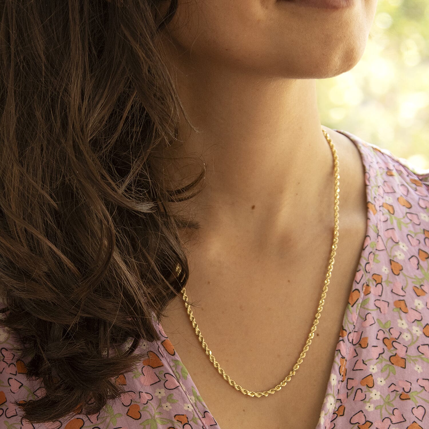 Diamond Cut Rope Chain 20 Inch in 9K Yellow Gold 7581538 1