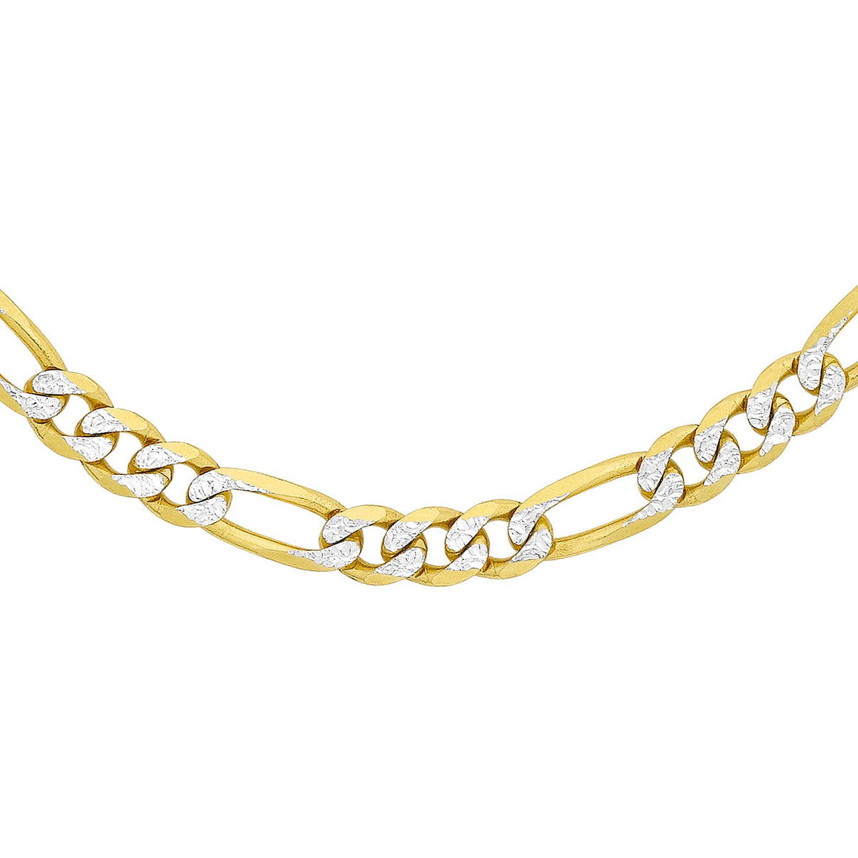 2.9mm Figaro Chain 20 Inch in 9K 2 Colour Gold 7586085 5