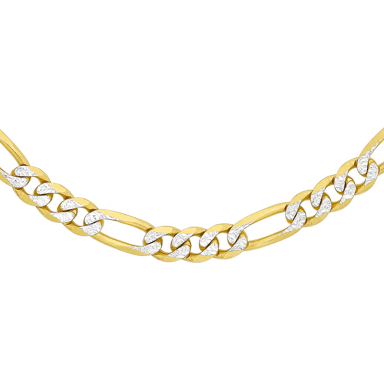 2.9mm Figaro Chain 20 Inch in 9K 2 Colour Gold 7586085 5
