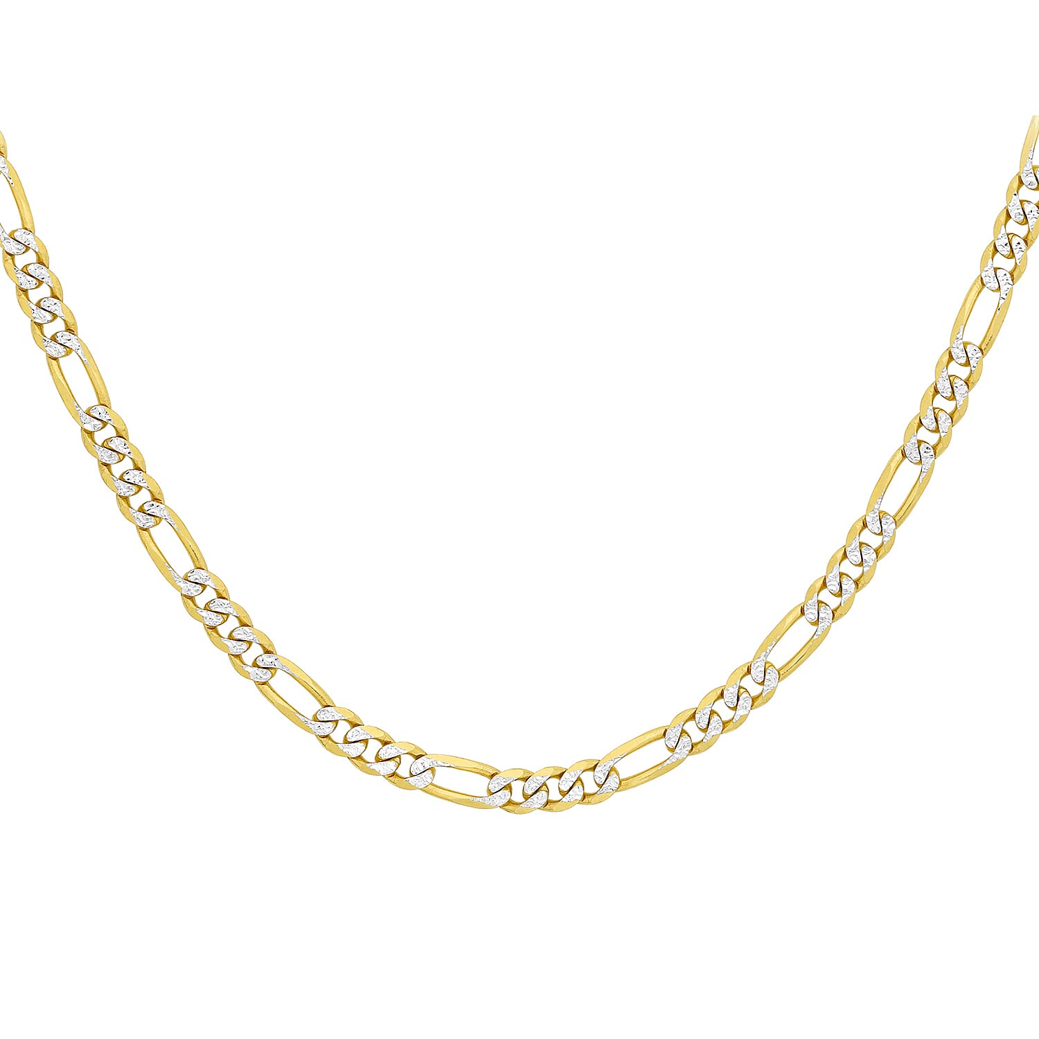 2.9mm Figaro Chain 20 Inch in 9K 2 Colour Gold 7586085 6
