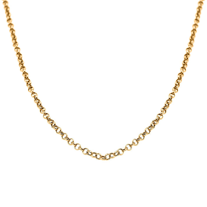 Hatton Garden Closeout - 9K Yellow Gold 2MM Hollow Oval Diamond Cut Belcher Necklace with Spring Ring Clasp  20 Inch 7763404 1