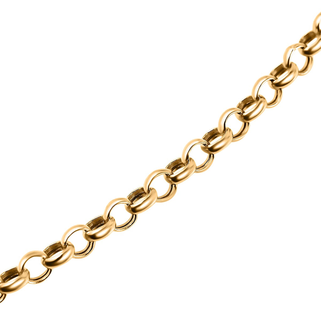 Hatton Garden Closeout - 9K Yellow Gold Oval Diamond Cut Belcher Necklace (Size 20) with Spring Ring Clasp