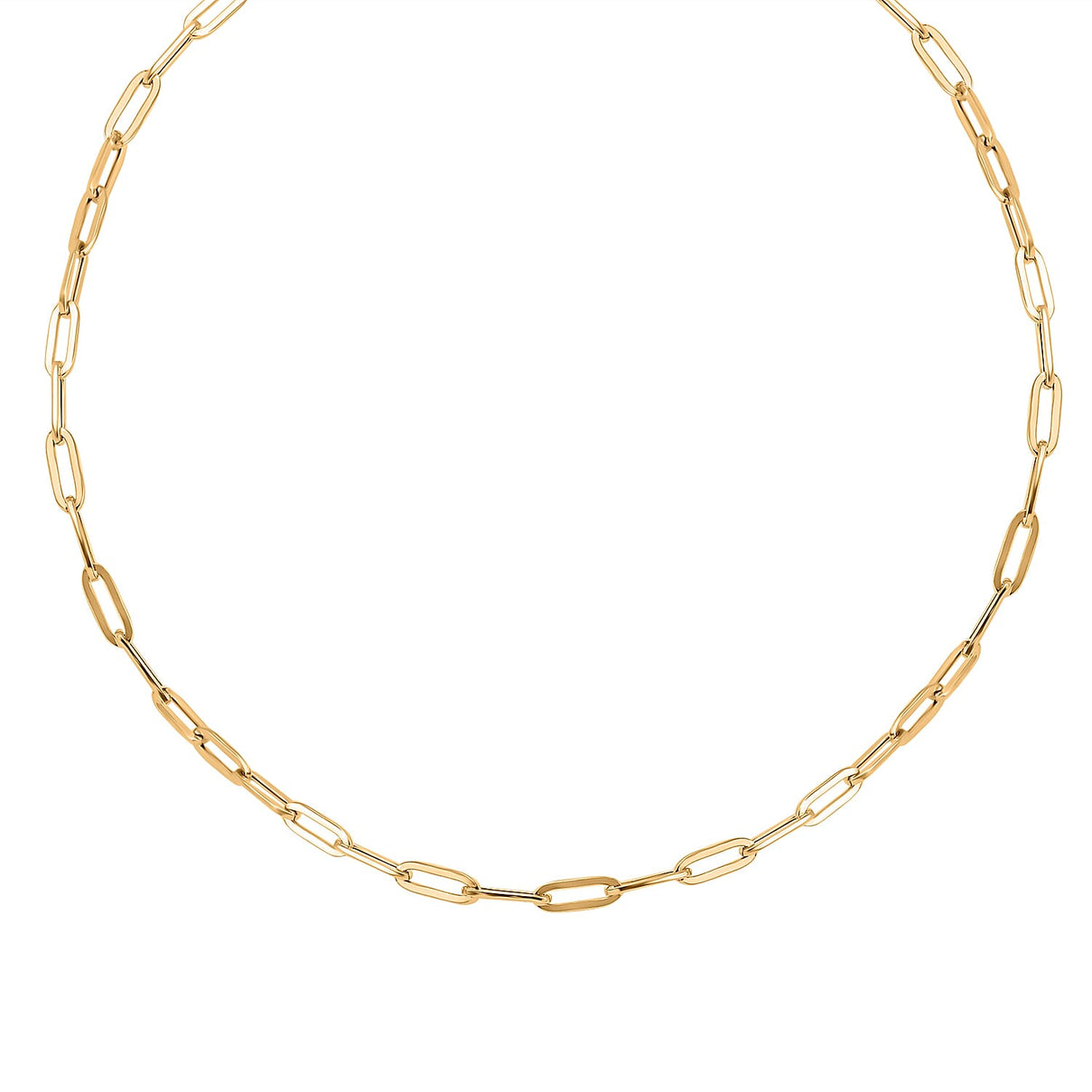 One Time Deal- 9K Yellow Gold Paper Clip Necklace (Size - 22) 7663114 0