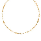 One Time Deal- 9K Yellow Gold Paper Clip Necklace (Size - 22)
