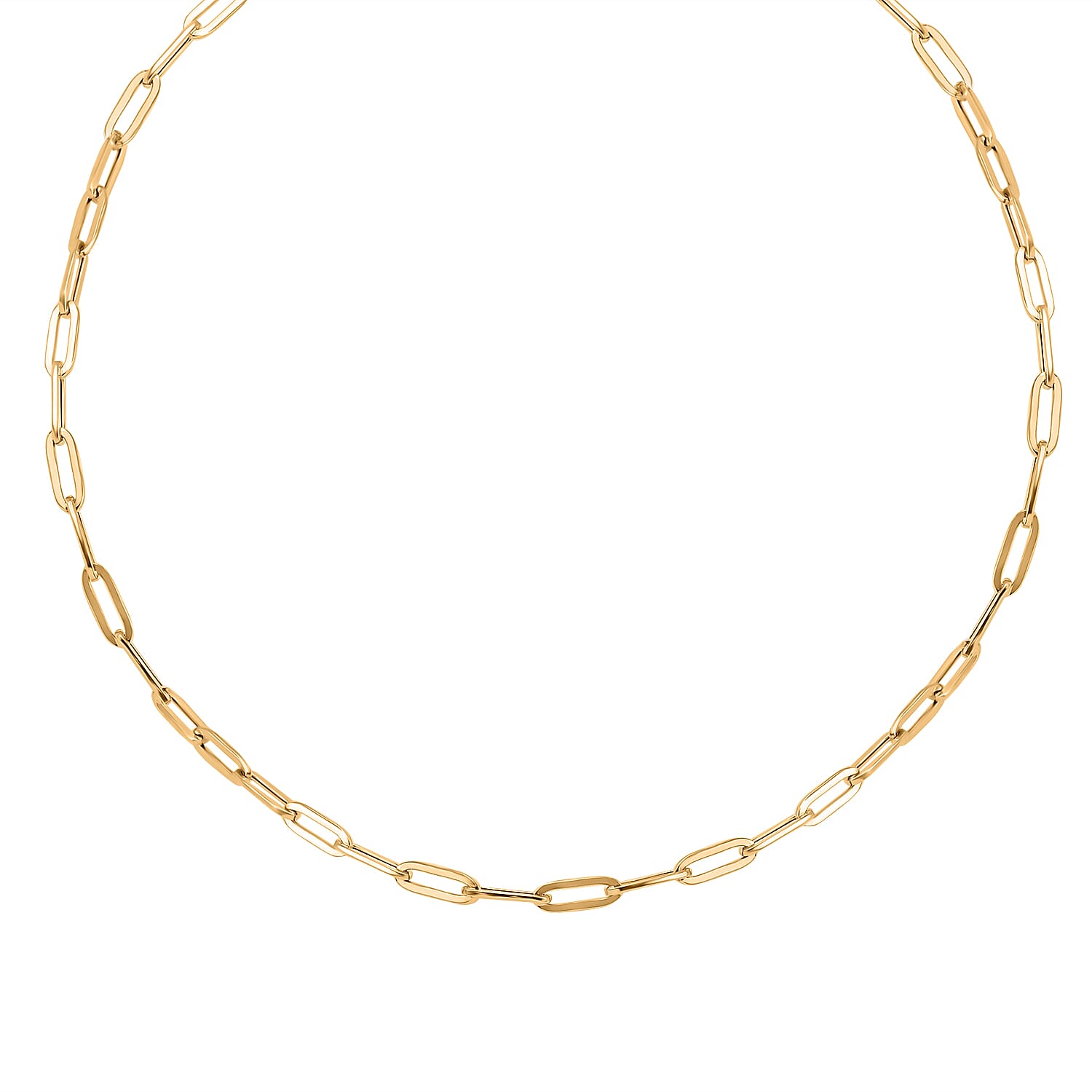 One Time Deal- 9K Yellow Gold Paper Clip Necklace (Size - 22) 7663114 0