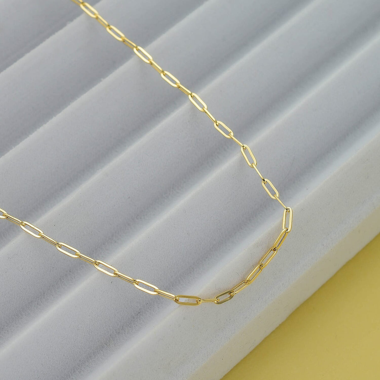 One Time Deal- 9K Yellow Gold Paper Clip Necklace (Size - 22) 7663114 1