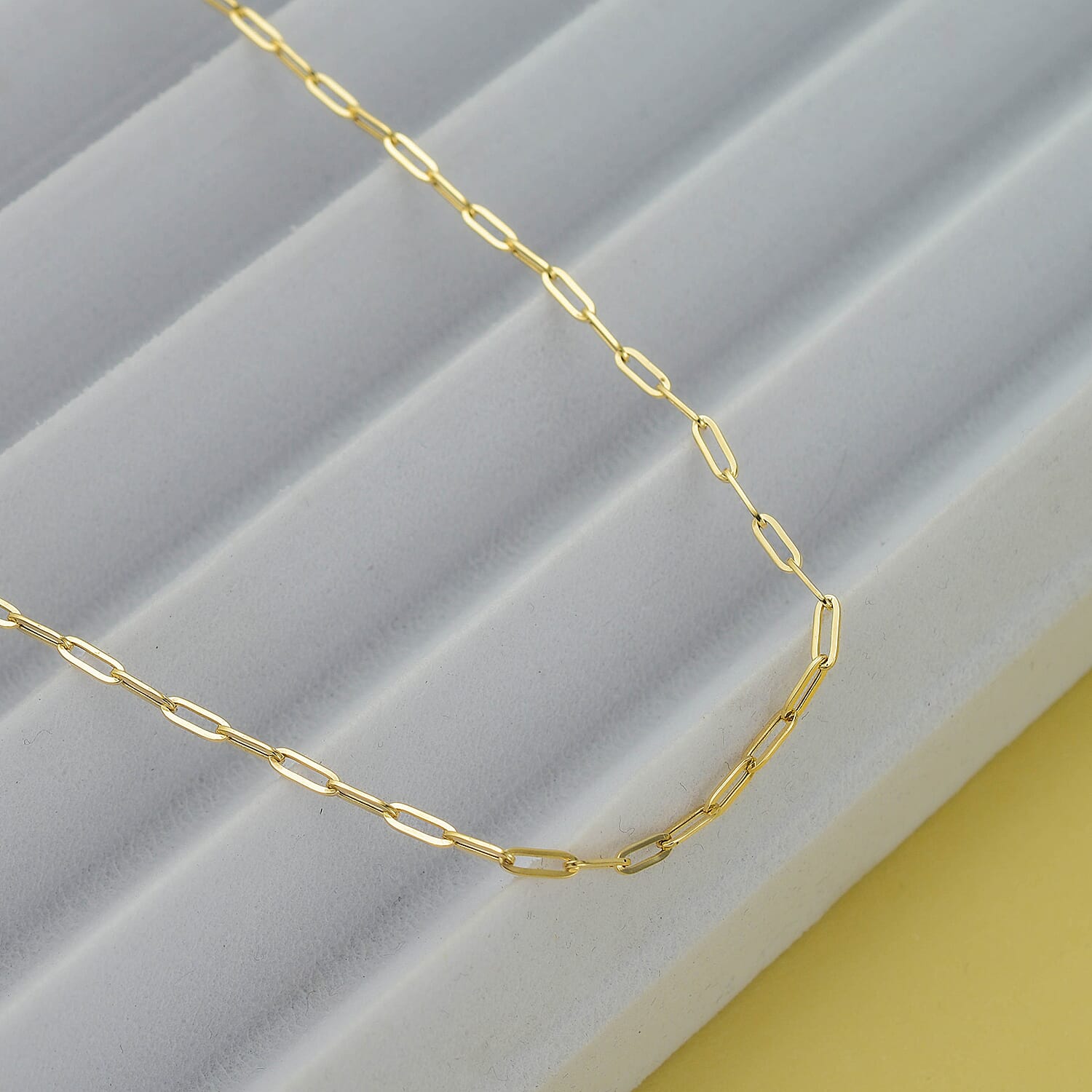 One Time Deal- 9K Yellow Gold Paper Clip Necklace (Size - 22) 7663114 1