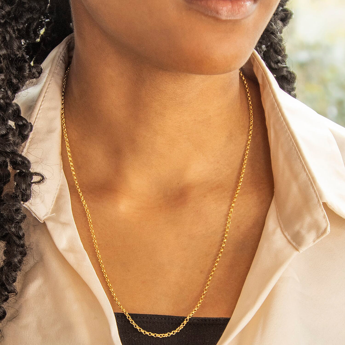 Round Belcher Chain 22 Inch in 9K Yellow Gold 7579367 1