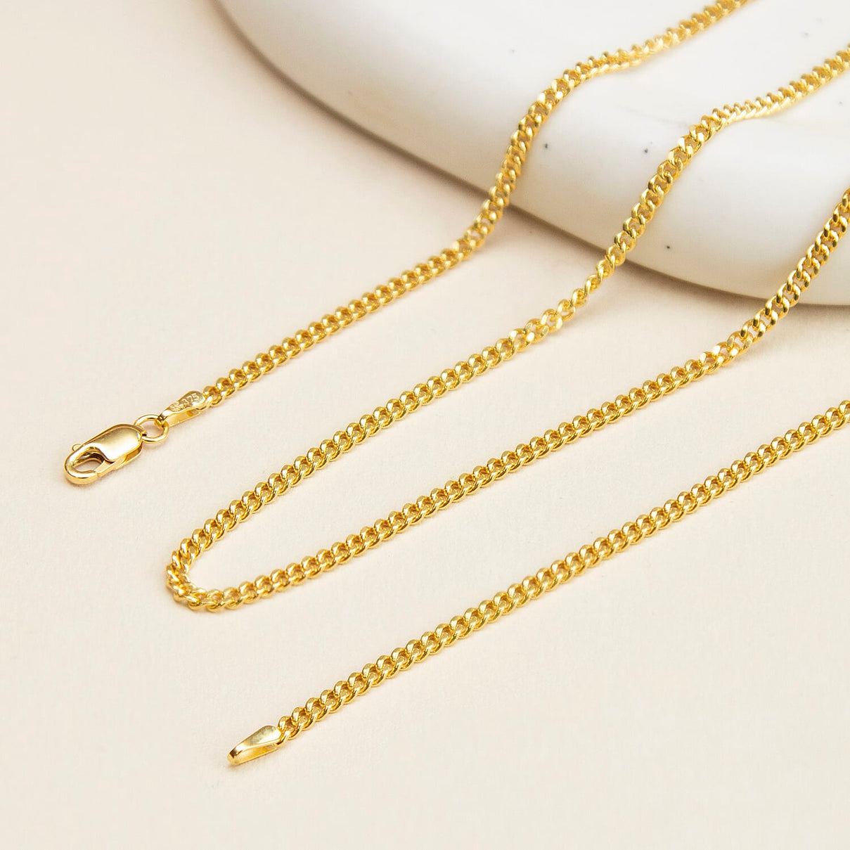 Diamond Cut 2MM Curb Chain 22 Inch in 9K Yellow Gold 6.9g 7577839 2