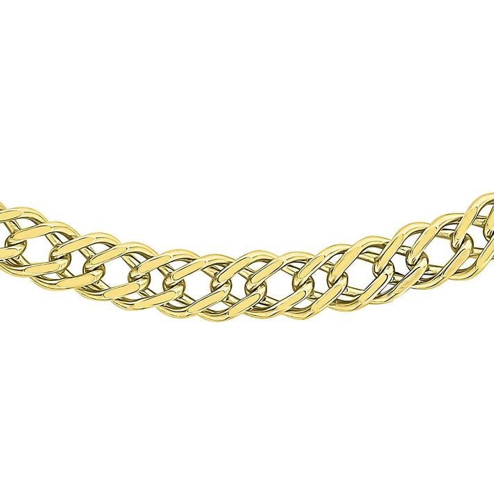 9K Yellow Gold Diamond Cut Double Curb Chain 22 Inch 9g 7329901 1
