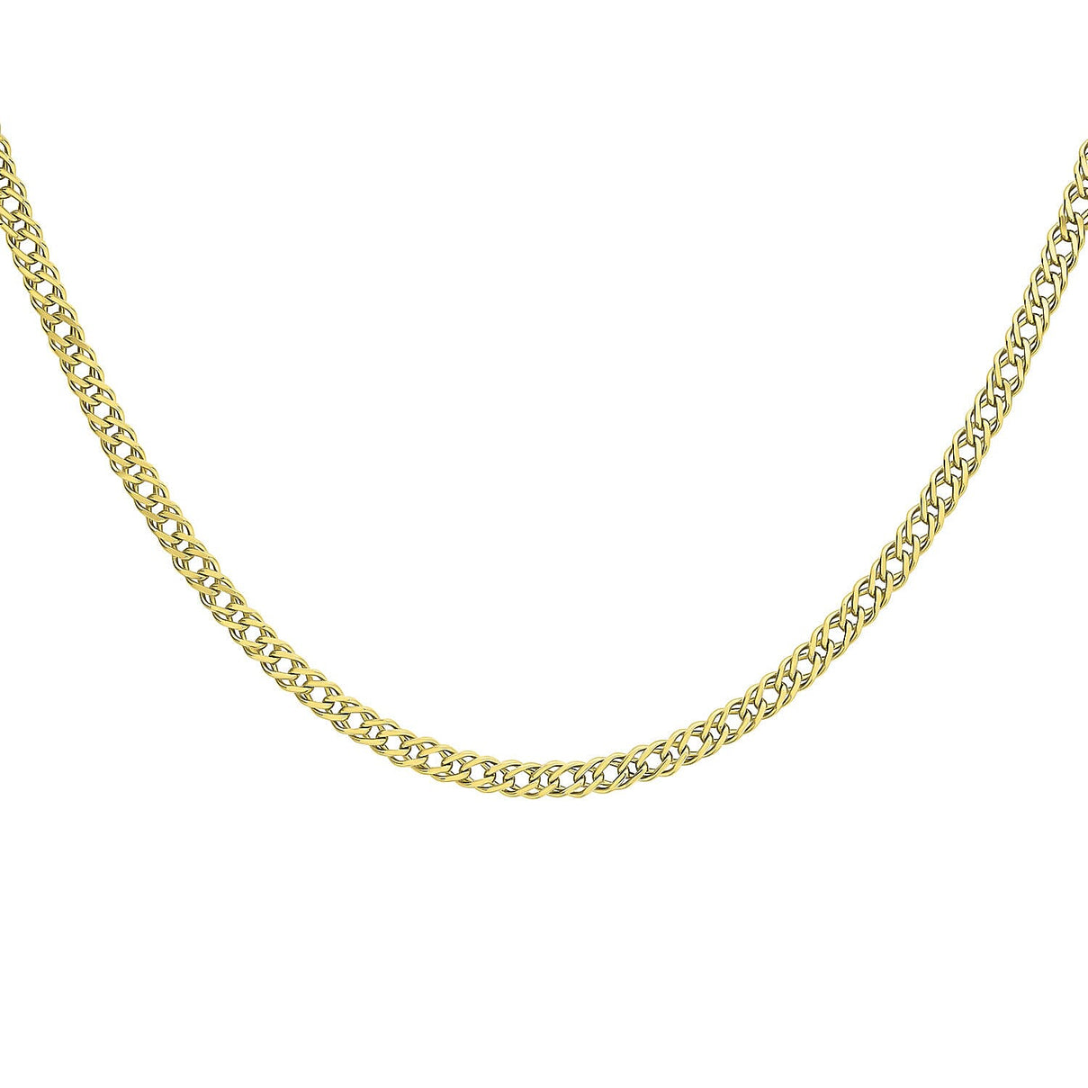 9K Yellow Gold Diamond Cut Double Curb Chain 22 Inch 9g 7329901 1