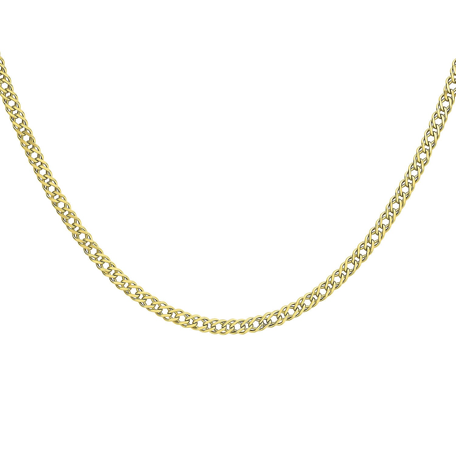 9K Yellow Gold Diamond Cut Double Curb Chain 22 Inch 9g 7329901 1