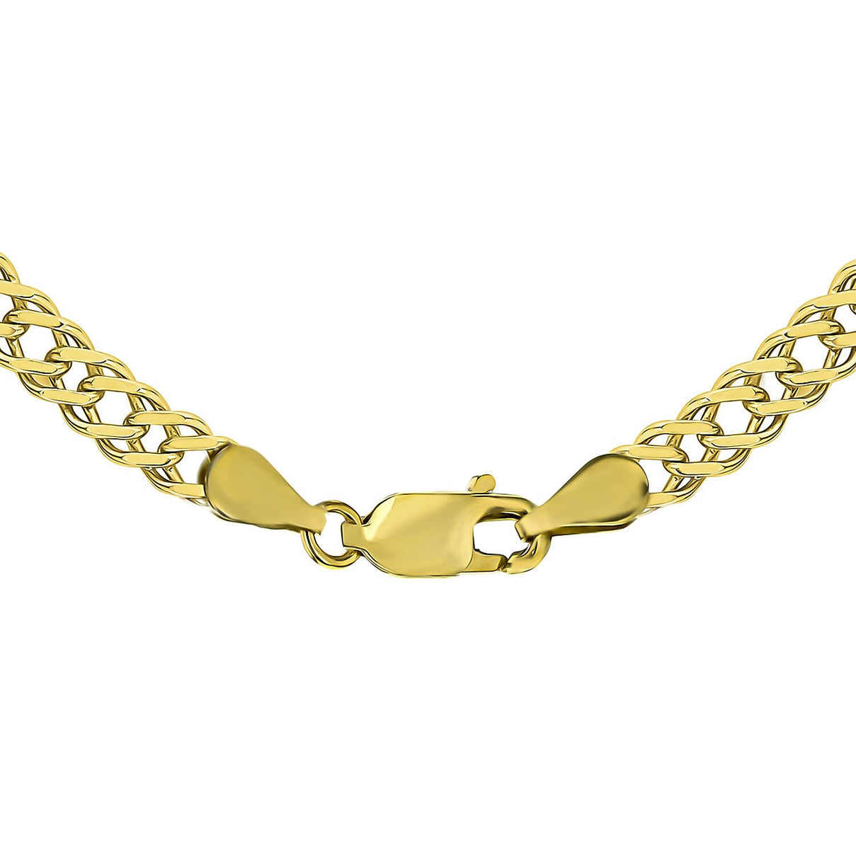 9K Yellow Gold Diamond Cut Double Curb Chain 22 Inch 9g 7329901 2
