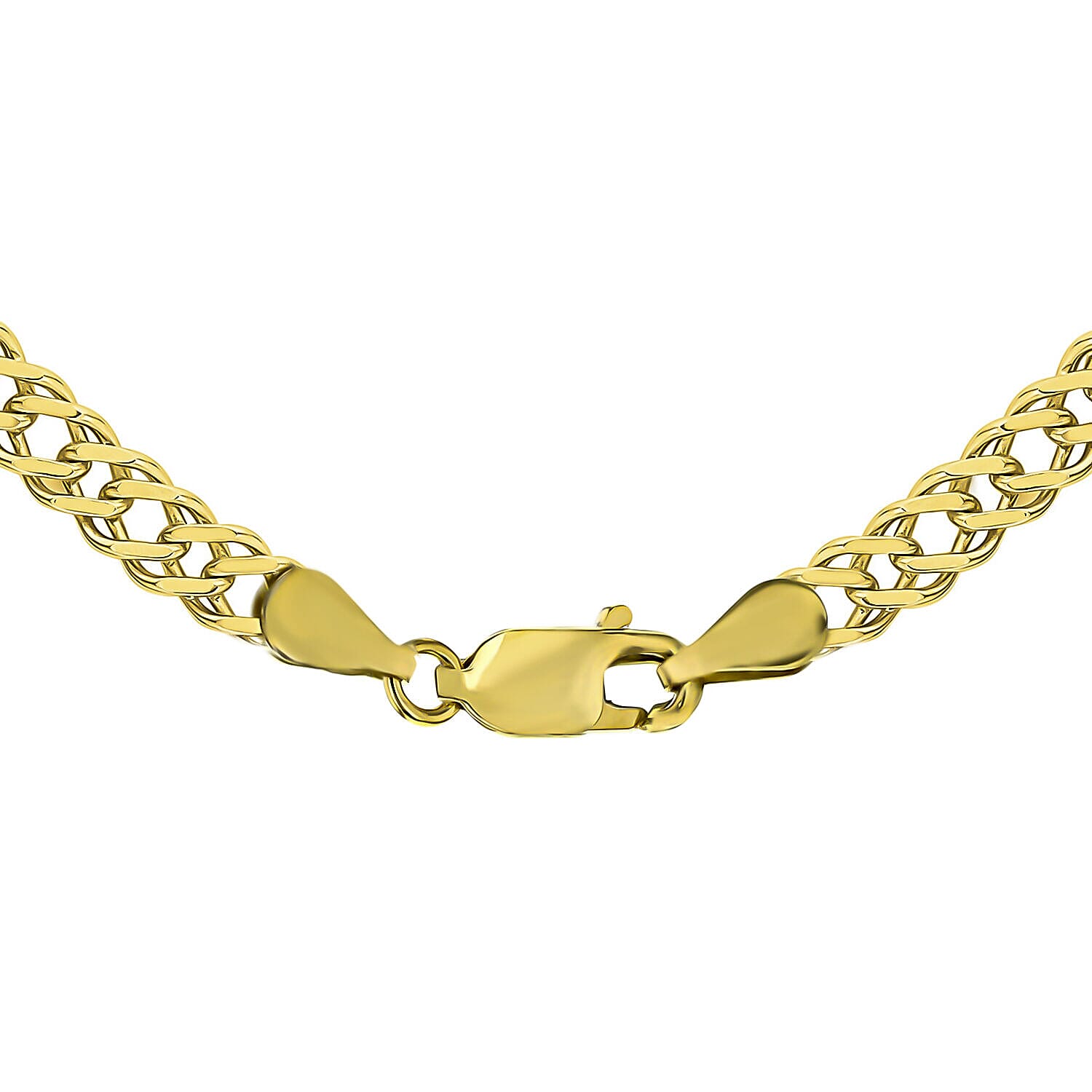 9K Yellow Gold Diamond Cut Double Curb Chain 22 Inch 9g 7329901 2