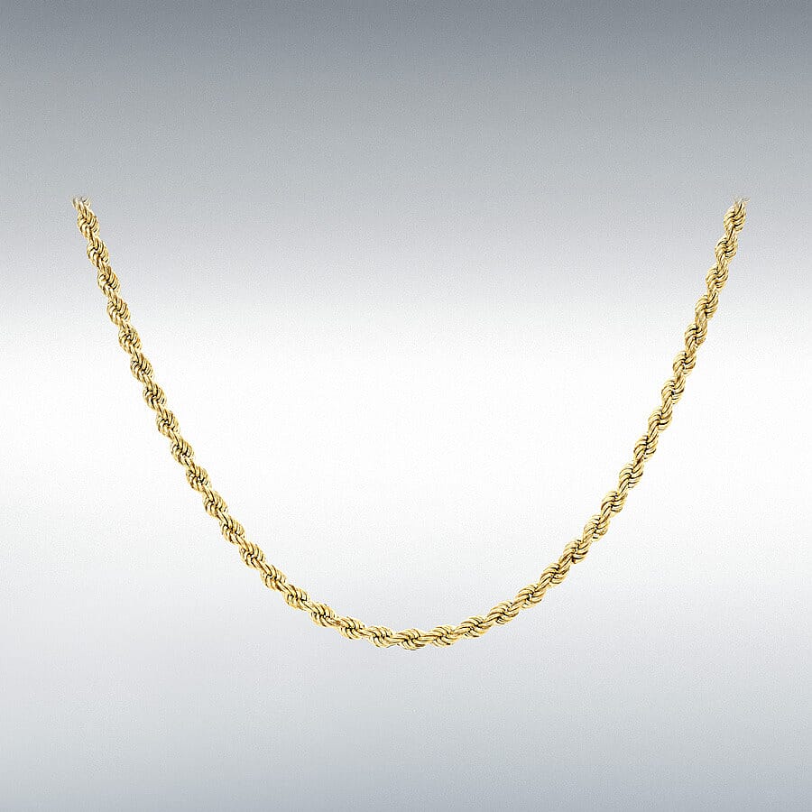 9K Yellow Gold Rope Necklace with Spring Ring Clasp 24 Inch 8312977 0