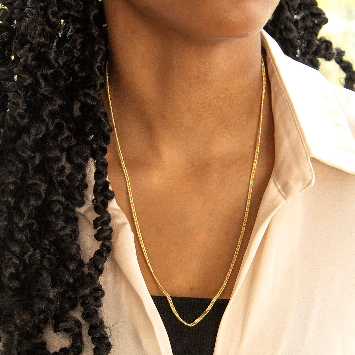 2.5mm Hollow Triple Curb Chain 24 Inch in 9K Yellow Gold 7578213 1