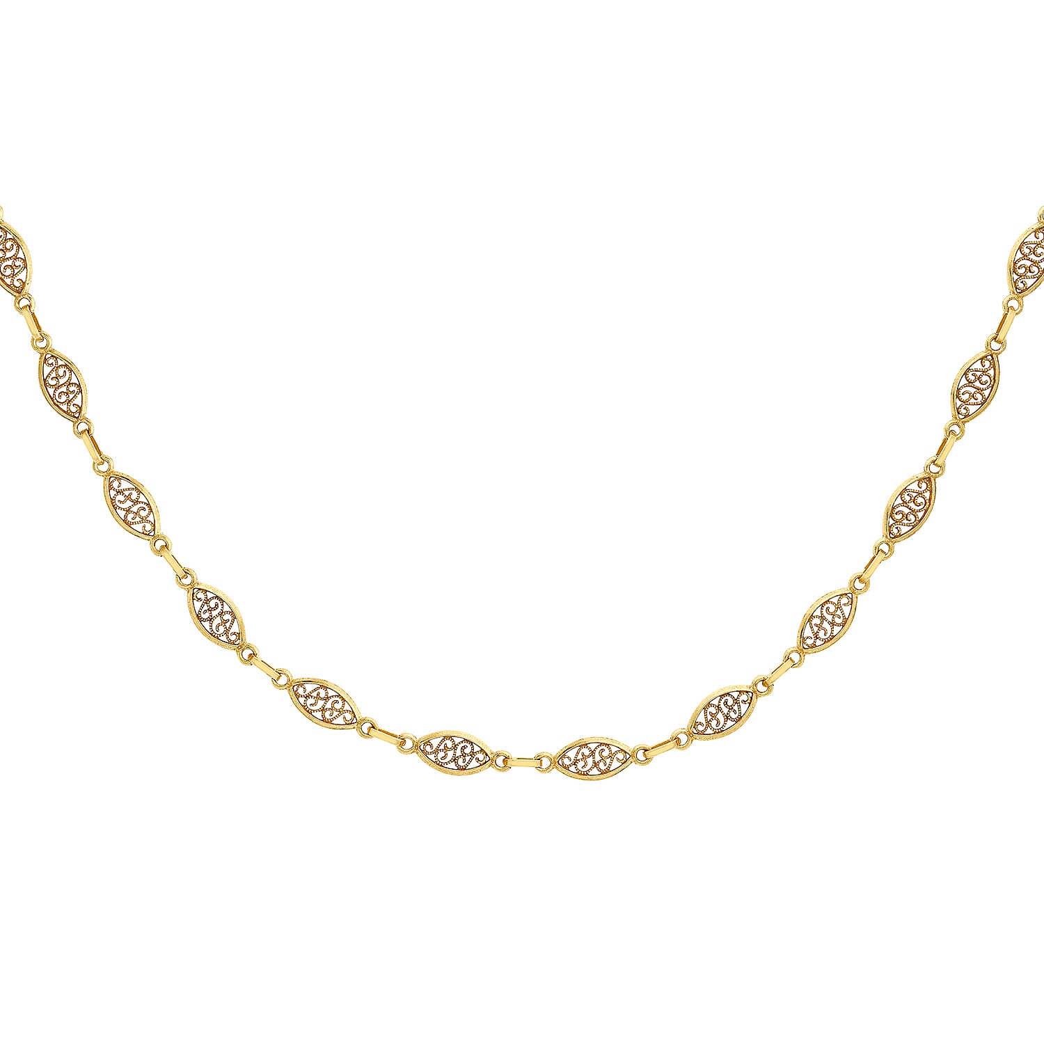 9K Yellow Gold Filigree Oval Link Chain 24 Inch 7329825 4