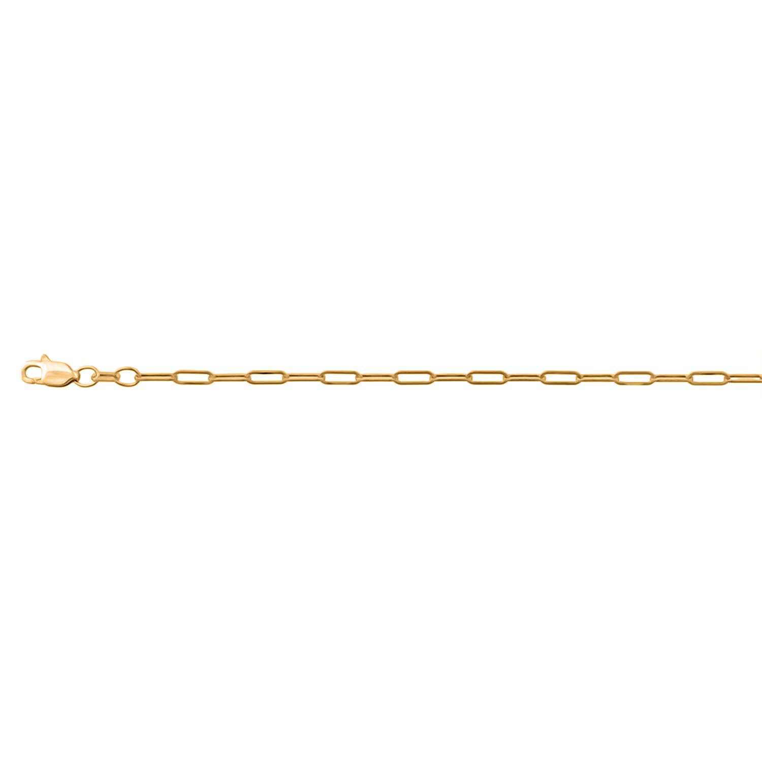 9K Yellow Gold 2 MM Paperclip Chain With Lobster Clasp 30 Inch Polished 7926463 0