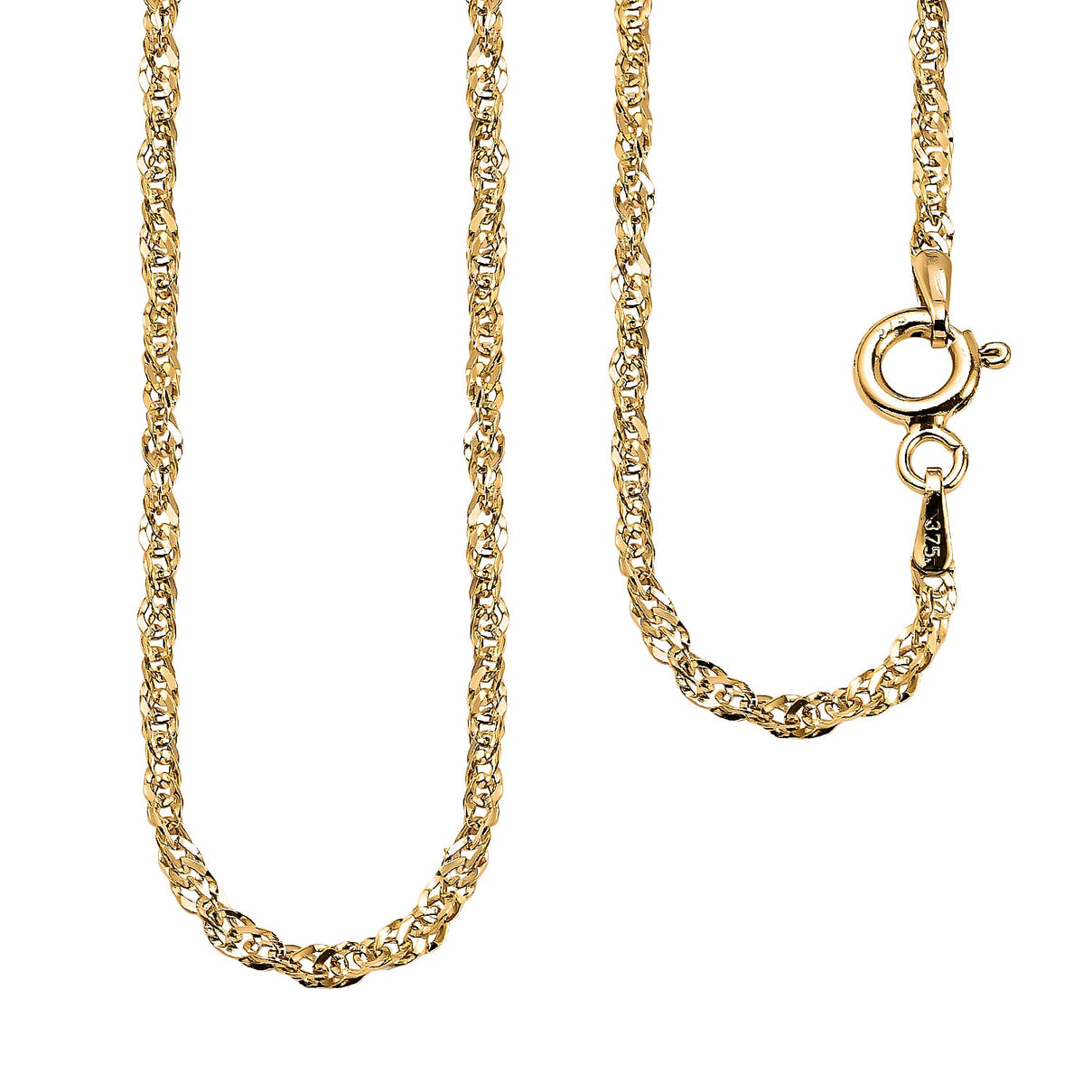 9K Yellow Gold Chain in Diamond Cut Twist Curb Size 20 , Gold Wt. 1.20 Gms 6095499 0
