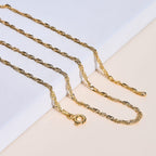 9K Yellow Gold Diamond Cut Twist Curb Chain (Size 20) with Spring Ring Clasp