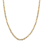 9K Yellow Gold Diamond Cut Twist Curb Chain (Size 20) with Spring Ring Clasp